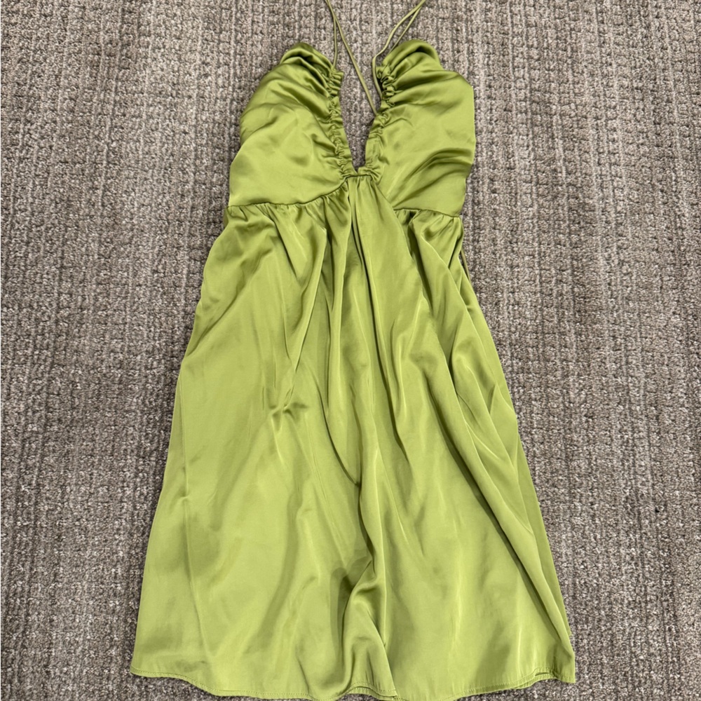 Abercrombie & Fitch Satin Green Dress